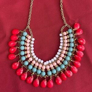 Elegant Multicolor Statement Collar Necklace costume
